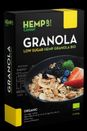 Granola low sugar cu canepa, eco-bio, 400g - Canah