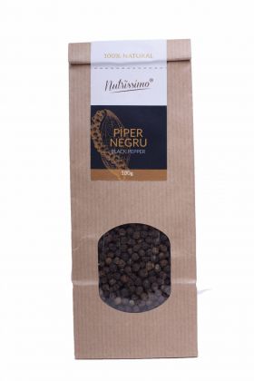 Piper negru boabe, 100g - Nutrissimo