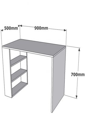 Birou Cool, Puqa Design, 90x50x70 cm, PAL, alb