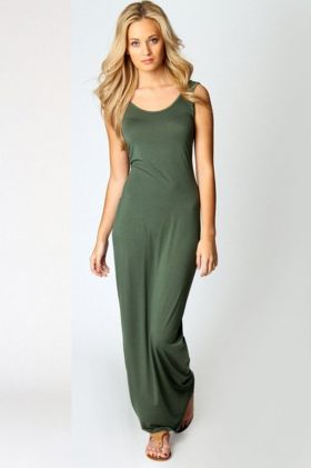 Rochie maxi elastica verde S