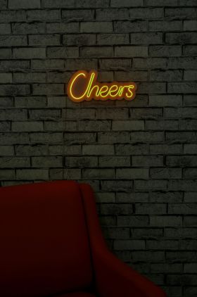 Decoratiune luminoasa LED, Cheers, Benzi flexibile de neon, DC 12 V, Galben