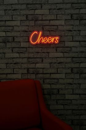 Decoratiune luminoasa LED, Cheers, Benzi flexibile de neon, DC 12 V, Rosu