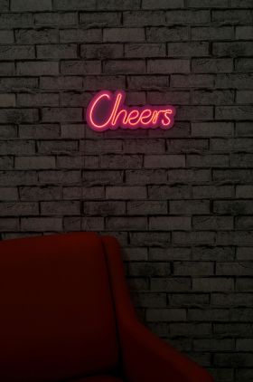 Decoratiune luminoasa LED, Cheers, Benzi flexibile de neon, DC 12 V, Roz