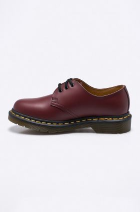 Dr. Martens pantofi de piele 1461 Smooth femei, culoarea bordo, cu toc plat DM11838600