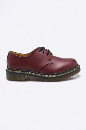 Dr. Martens pantofi de piele 1461 Smooth femei, culoarea bordo, cu toc plat DM11838600