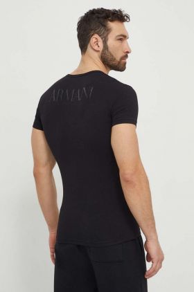 Emporio Armani Underwear tricou lounge culoarea negru, cu imprimeu