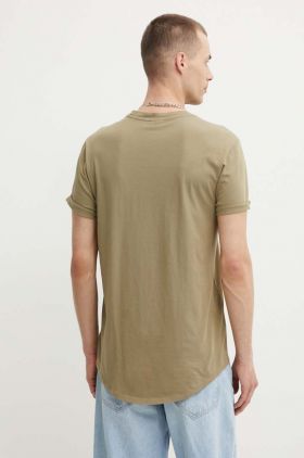 G-Star Raw tricou din bumbac barbati, culoarea verde, neted