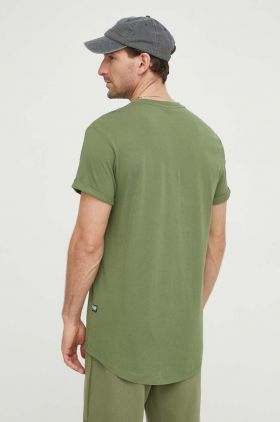 G-Star Raw tricou din bumbac barbati, culoarea verde, neted