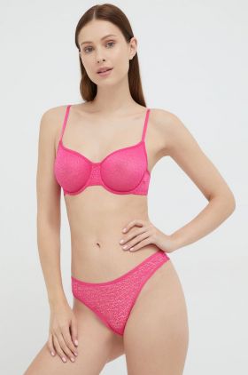 Dkny sutien culoarea roz, dantela, neted