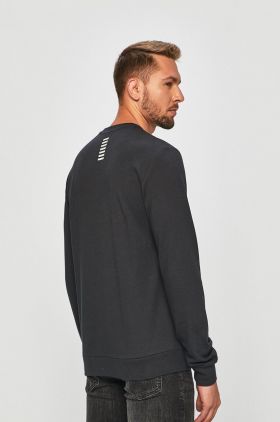 EA7 Emporio Armani Bluză bărbați, culoarea negru, cu imprimeu