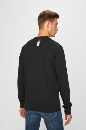 EA7 Emporio Armani Bluză bărbați, culoarea negru, cu imprimeu