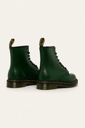 Dr. Martens bocanci de piele 1460 culoarea verde, cu toc plat 11822207