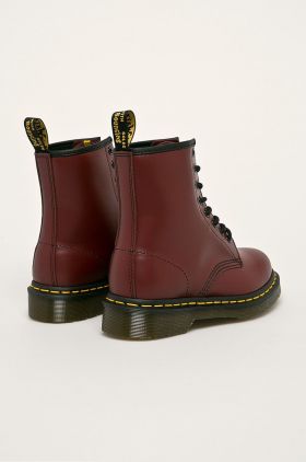 Dr. Martens bocanci de piele 1460 culoarea bordo, cu platformă 11822600