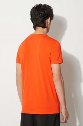 Lacoste tricou din bumbac culoarea maro, uni