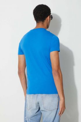 Lacoste tricou din bumbac culoarea maro, uni