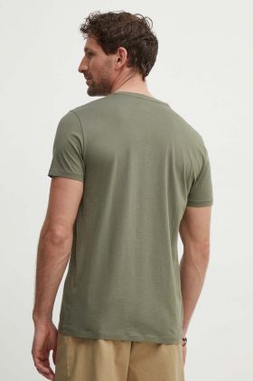 Lacoste tricou din bumbac culoarea maro, uni