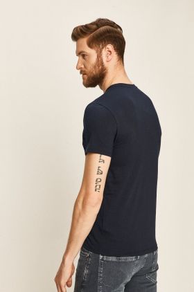 Lacoste tricou din bumbac culoarea maro, uni