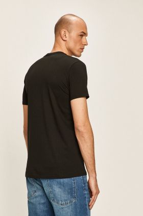 Lacoste tricou din bumbac culoarea maro, uni