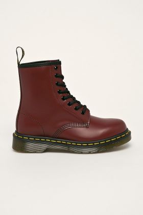 Dr. Martens bocanci de piele 1460 culoarea bordo, cu platformă 11822600