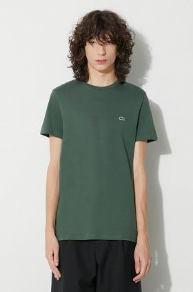 Lacoste tricou din bumbac culoarea maro, uni