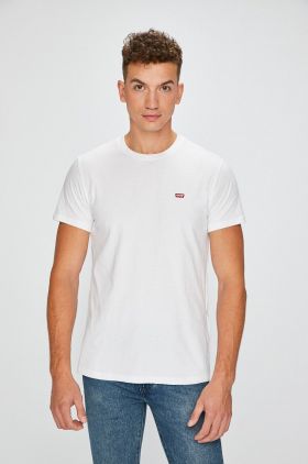 Levi's tricou din bumbac barbati, culoarea rosu, neted