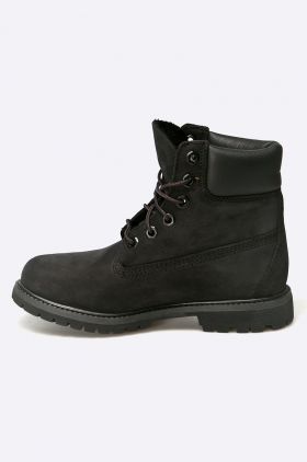 Timberland botine Premium Boot femei, culoarea negru, cu toc plat 8658A-BLACK