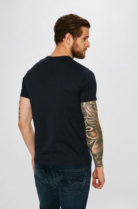 Armani Exchange tricou barbati, culoarea gri, cu imprimeu