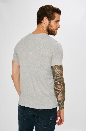 Armani Exchange tricou barbati, culoarea gri, cu imprimeu