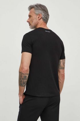 Armani Exchange Tricou din bumbac culoarea negru, cu imprimeu