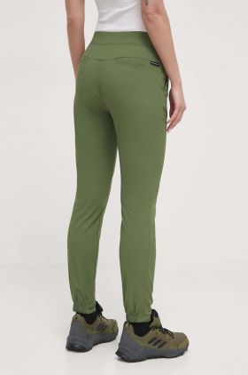 Columbia pantaloni Firwood Camp II femei, culoarea verde, mulată, medium waist 1885343