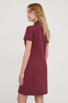 Lacoste rochie culoarea bordo, mini, drept