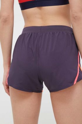 Under Armour pantaloni scurți de alergare Fly-By 2.0 culoarea gri, neted, medium waist