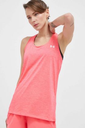 Under Armour top de antrenament Tech Twist culoarea roz