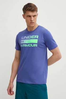 Under Armour tricou barbati, culoarea negru, cu imprimeu