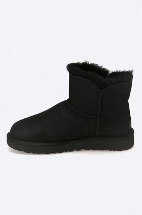 UGG cizme de zăpadă din piele întoarsă Mini Bailey Button II femei, culoarea: negru 1016422.BLK
