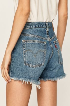 Levi's pantaloni scurți din denim 56327.0081-MedIndigoW