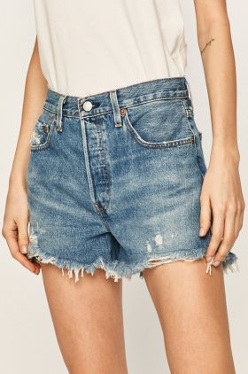 Levi's pantaloni scurți din denim 56327.0081-MedIndigoW