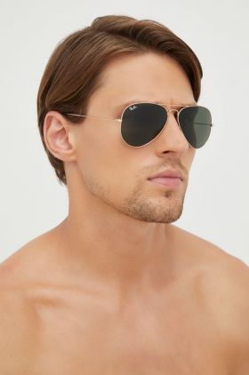 Ray-Ban ochelari de soare bărbați, culoarea auriu