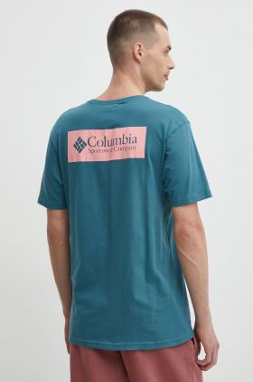 Columbia tricou din bumbac North Cascades culoarea verde, cu imprimeu 1834041