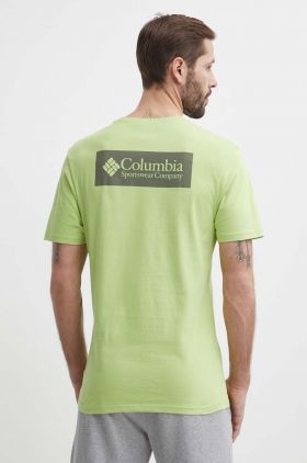 Columbia tricou din bumbac North Cascades culoarea verde, cu imprimeu 1834041