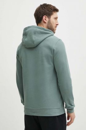 Helly Hansen hanorac de bumbac HH LOGO HOODIE bărbați, culoarea gri, cu glugă, cu imprimeu  33977