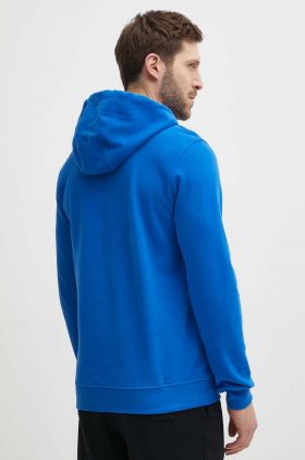 Helly Hansen hanorac de bumbac HH LOGO HOODIE bărbați, culoarea gri, cu glugă, cu imprimeu  33977