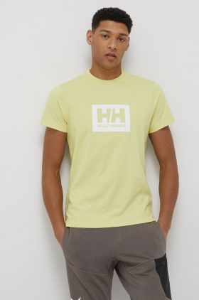 Helly Hansen tricou din bumbac culoarea alb, cu imprimeu 53285-096