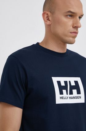 Helly Hansen tricou din bumbac culoarea alb, cu imprimeu 53285-096