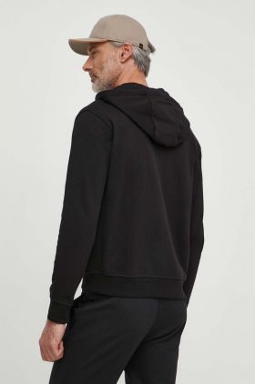 Armani Exchange Hanorac de bumbac bărbați, culoarea negru, material neted