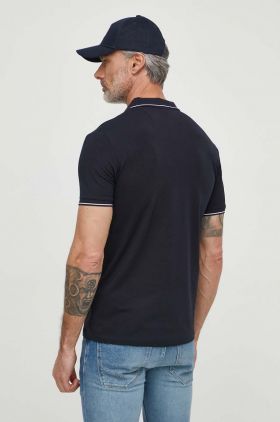 Armani Exchange tricou polo culoarea negru, cu imprimeu