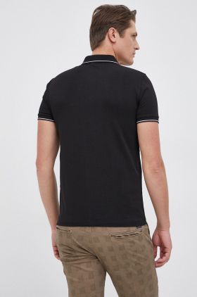 Armani Exchange tricou polo culoarea negru, cu imprimeu