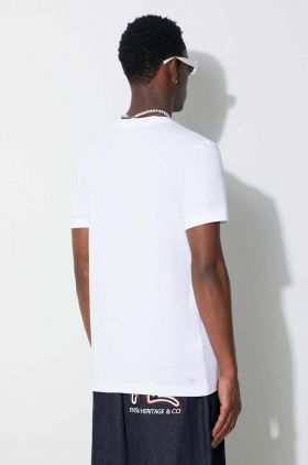 Lacoste tricou barbati, culoarea bej, cu imprimeu