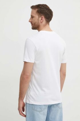 Lacoste tricou barbati, culoarea bej, cu imprimeu