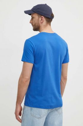 Lacoste tricou barbati, culoarea bej, cu imprimeu